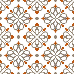 Orange and beige luxury vector seamless pattern. Ornament, Traditional, Ethnic, Arabic, Turkish, Indian motifs. Great for fabric and textile, wallpaper, packaging design or any desired idea.