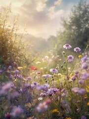 Beautiful sparkling flowers. AI generated illustration