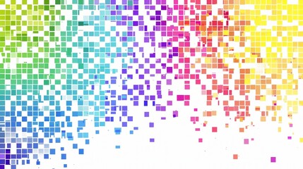 colorful square pixel pattern on white background, tech design mosaic abstract background