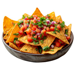 Spicy Nachos Isolated on Transparent Background