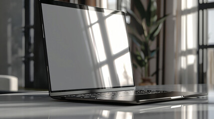 Sleek Simplicity: Minimalist Laptop in Tranquil Surroundings