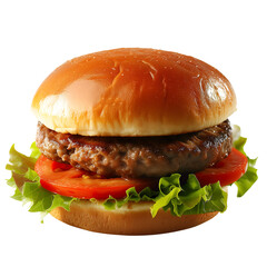 Studio Shot Small Hamburger on Transparent Background