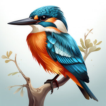recommend clip art: Watercolor Kingfisher vector, clipart Illustration, Generative Ai