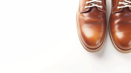 leather shoes on the white background Generative AI