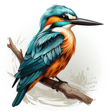 recommend clip art: Watercolor Kingfisher vector, clipart Illustration, Generative Ai