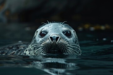 Fototapeta premium grey seal - wildlife - Helgoland 4K. Beautiful simple AI generated image in 4K, unique.