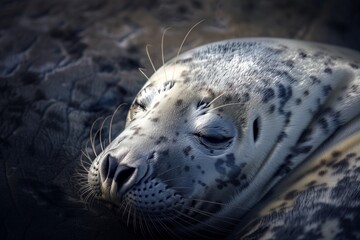 Fototapeta premium grey seal - wildlife - Helgoland 4K. Beautiful simple AI generated image in 4K, unique.