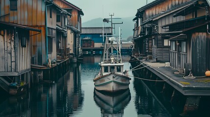 停泊する漁船