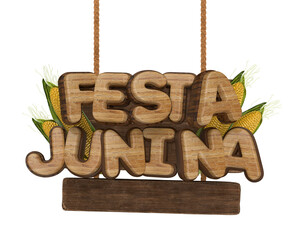 Selo São João Festa Junina 3d render © Salino