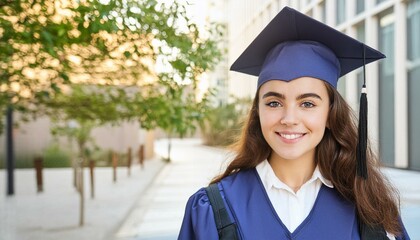 Arabic Female Graduate - Celebrating Graduation from College or University - Wearing Graduation Attire - Graduation Hat and Robes - Succesfull Young Adult or Teenager Smiling and Happy