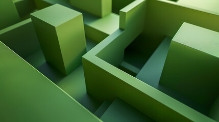 Green Depths: A Study in Shadow and Form
