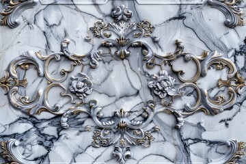 Lavish antique baroque, barocco ornate marble ceiling frame non linear reformation design. elaborate ceiling with intricate accents depicting classic elegance and architectural beauty