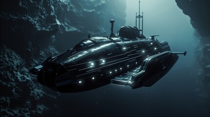 A robotically controlled submarine exploring the mysteries of the deep ocean, uncovering hidden ecosystems.