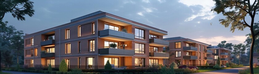 Germany badenwurttemberg fellbach construction of new suburban apartment building