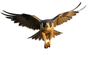 Obraz premium Peregrine Falcon in Flight on Transparent Background