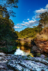 Natureza Cachoeiras Árvores Chapada dos Veadeiros Goiás Brasil Paisagem Beleza Cênica Aventura...