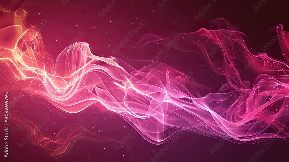 Wall mural a pink and orange flame with a purple background. the flame is long and curvy, and it is dancing in 