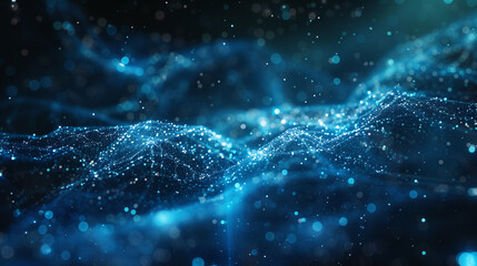 Electric Blue Sparkles on a Mysterious Abstract Backdrop, Ideal for Sci-Fi Themes