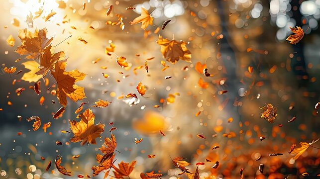 Golden leaves falling warm days a perfect time to embrace the beauty of autumn