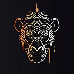 Chimpanzee illustration. Suitable for t-shirt design, stickers, and posters.