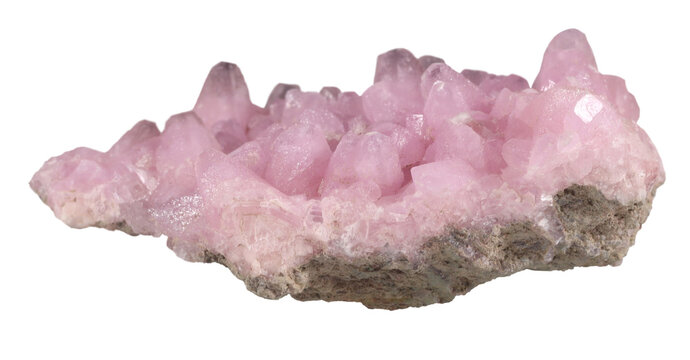 Cobaltocalcite cobalt calcite mineral stone isolated on white background. Mineralogy stones gem concept.