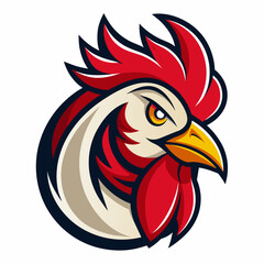Rooster head logo vector, simple clean logo, Creative Logo Icon,  2d style,   vector icon, vector illustration