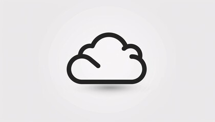 the black vector outline of a simple cloud on a white background