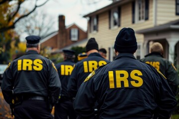 Fototapeta premium IRS tax agents raiding a house