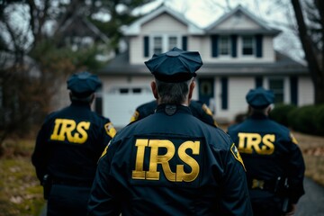 IRS tax agents raiding a house
