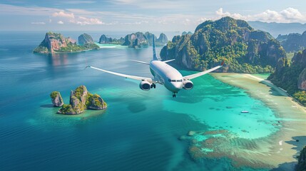 Airplane Flying Over Ocean