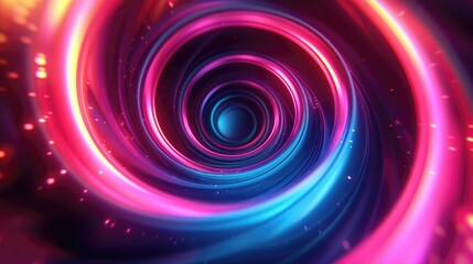 Obraz premium A glowing blue and pink spiral.