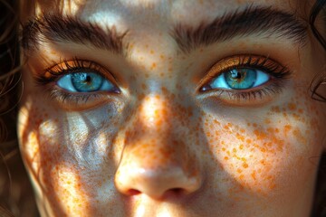 This image has a soft focus with a blurred brown backdrop, hinting at curly textures on the sides