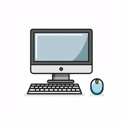 Fototapeta premium Computer icon with keyboard and mouse