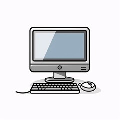 Fototapeta premium Computer icon with keyboard and mouse