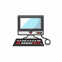 Computer icon with keyboard and mouse