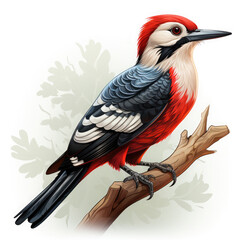 Watercolor Woodpecker vector, clipart Illustration, Generative Ai