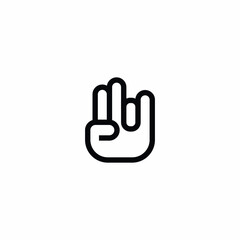ring finger down hand gesture icon