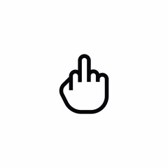 middle finger gesture aggressive icon