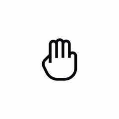 three fingers gesture hand icon