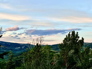 sunset over the mountains