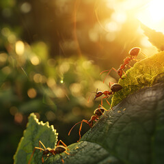 autumn leaves in the morning
