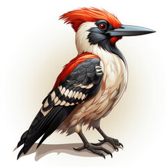 Fototapeta premium Watercolor Woodpecker vector, clipart Illustration, Generative Ai