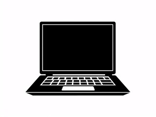 black laptop icon with empty screen
