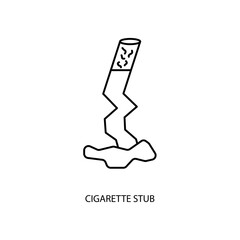 cigarette stub concept line icon. Simple element illustration. cigarette stub concept outline symbol design.