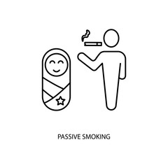 passive smoking concept line icon. Simple element illustration. passive smoking concept outline symbol design.