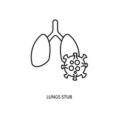 lungs stub concept line icon. Simple element illustration. lungs stub concept outline symbol design.