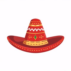Red sombrero vector illustration on a white background