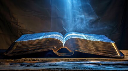 Shining Holy Bible - Ancient Book banner, illuminated message