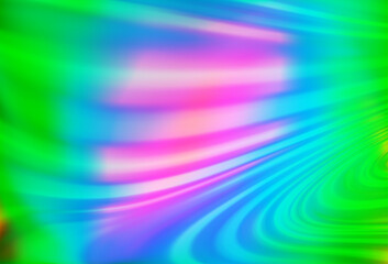 Light Multicolor, Rainbow vector pattern with bent ribbons.