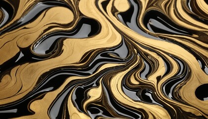 gold and black background melted liquid paint